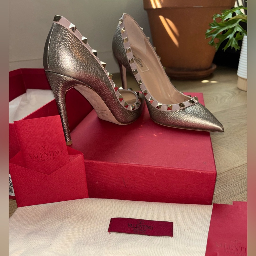 Valentino Women's Silver Studded Heels